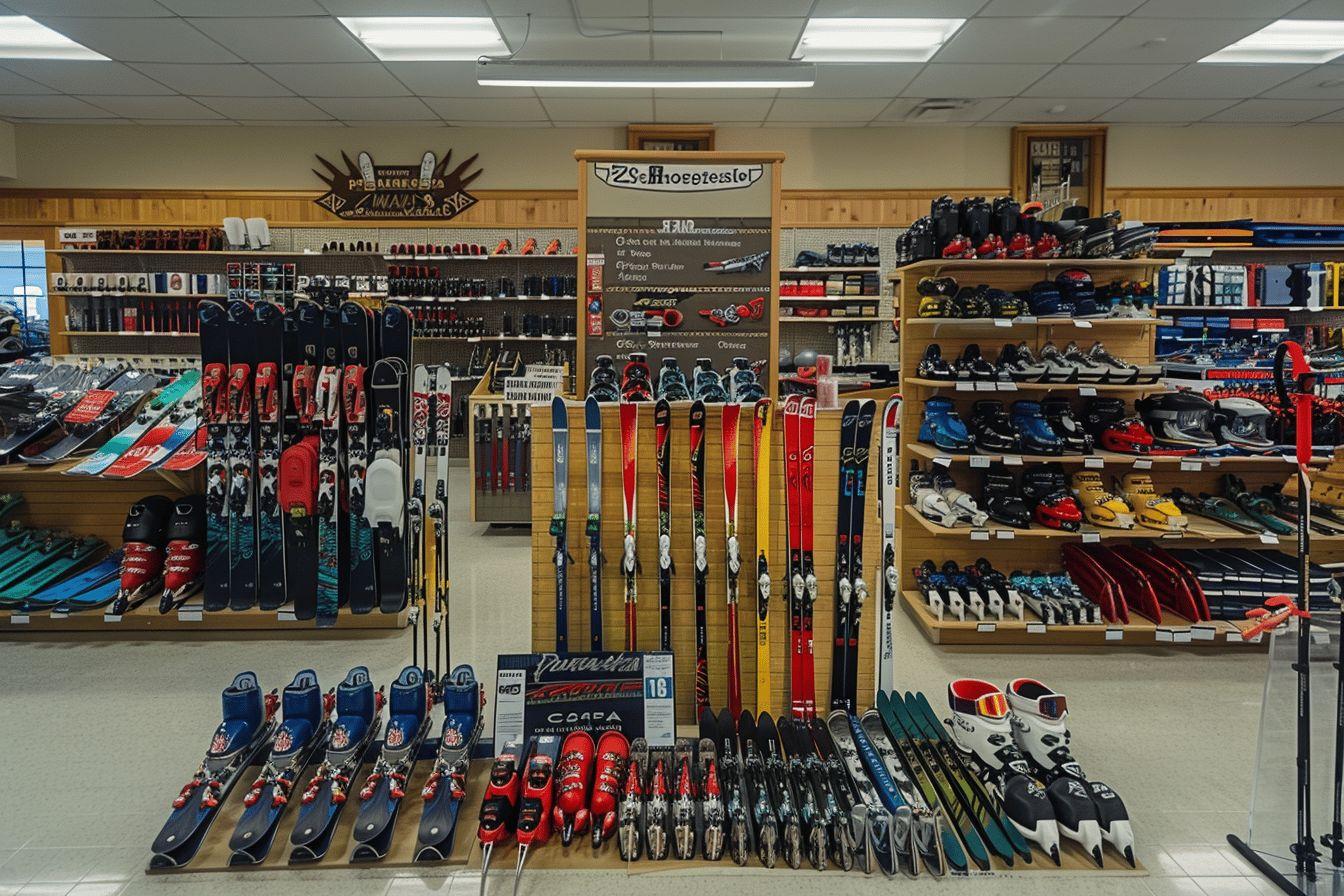 Tout le matériel nécessaire dans ce magasin de ski